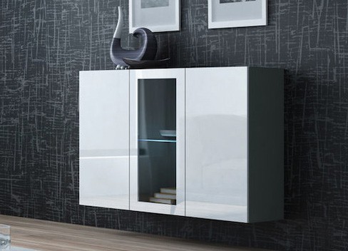 ​​Комод навесной VIGO 120 серый - белый глянец CAMA Польша